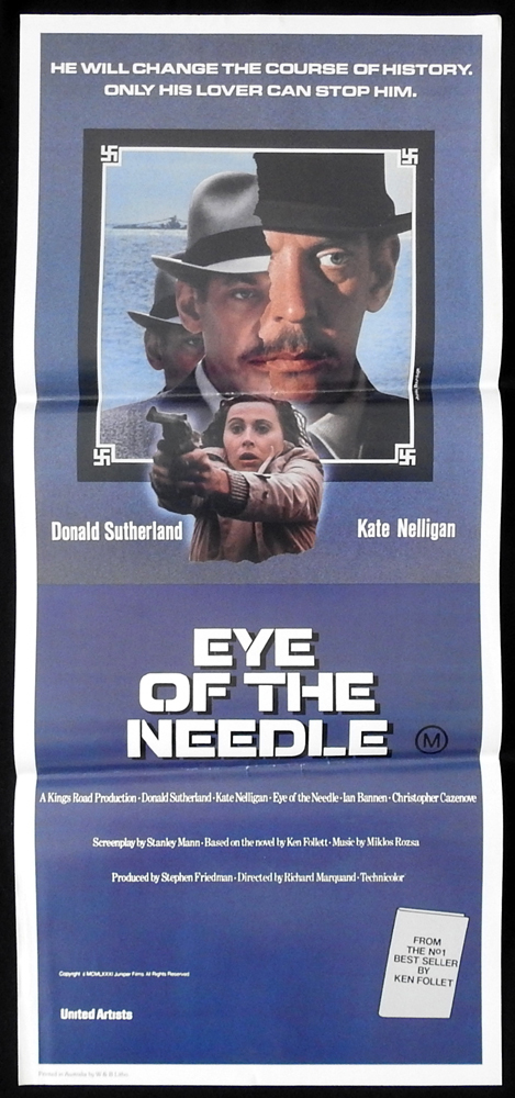 EYE OF THE NEEDLE Original Daybill Movie Poster Donald Sutherland Kate Nelligan