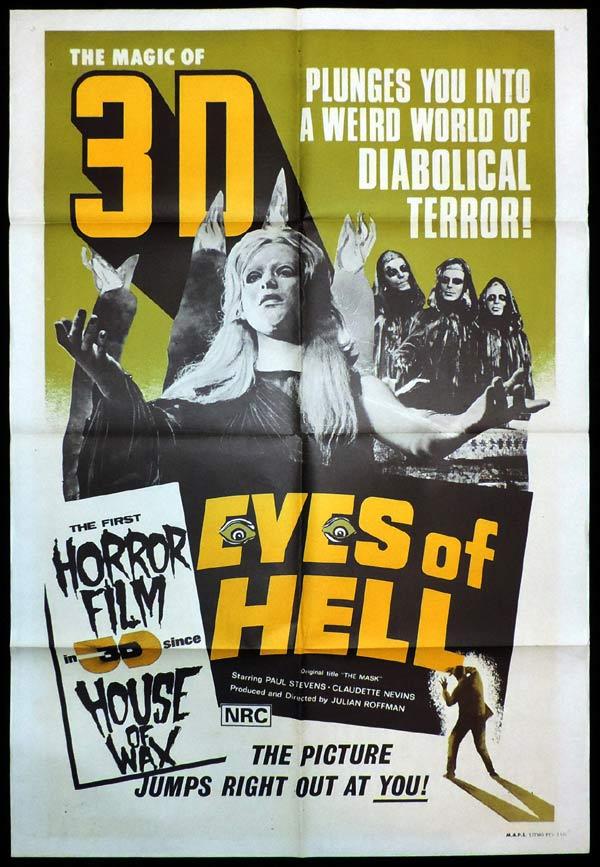 EYES OF HELL aka THE MASK 3D One Sheet Movie Poster Canadian Horror 70s