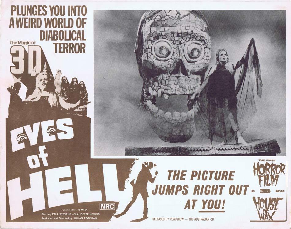 EYES OF HELL Lobby Card 1 Horror 3D aka THE MASK Claudette Nevins