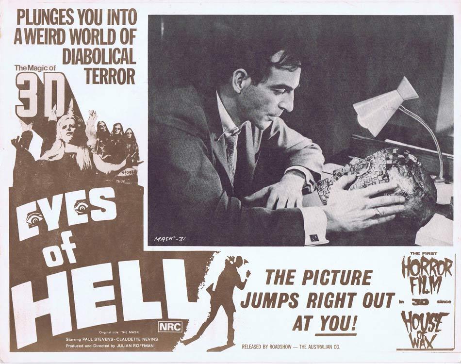 EYES OF HELL Lobby Card 2 Horror 3D aka THE MASK Claudette Nevins