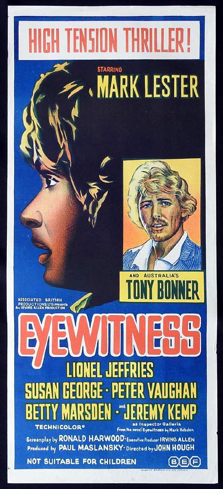 EYEWITNESS Original Daybill Movie Poster Mark Lester Tony Bonner