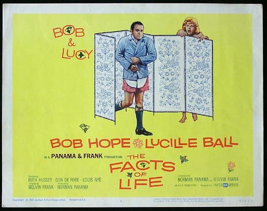THE FACTS OF LIFE 1961 Lucille Ball Bob Hope Title Lobby card