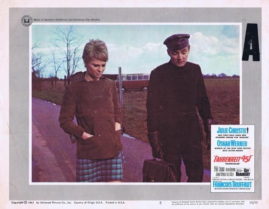 FAHRENHEIT 451 1967 Francoise Truffaut Lobby card 5 Julie Christie