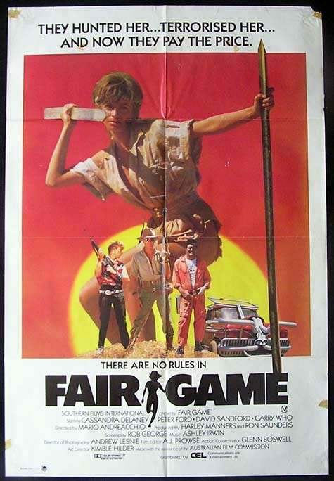 FAIR GAME Movie Poster 1986 Cassandra Delaney Australian One sheet Movie poster