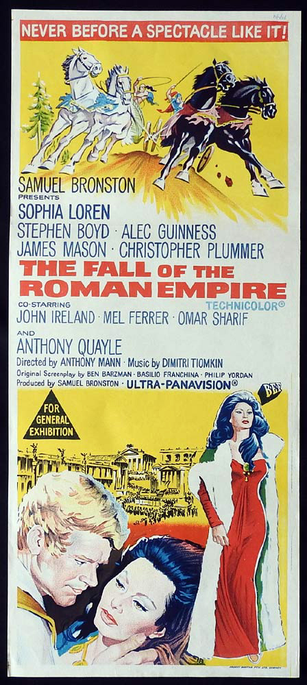 THE FALL OF THE ROMAN EMPIRE Original Daybill Movie Poster Sophia Loren
