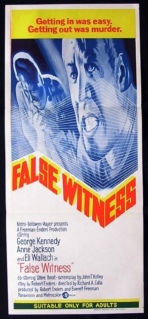 FALSE WITNESS aka  ZIGZAG Australian daybill Movie Poster George Kennedy