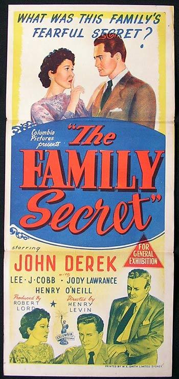 FAMILY SECRET Movie Poster 1971 John Derek ORIGINAL Australian Daybill