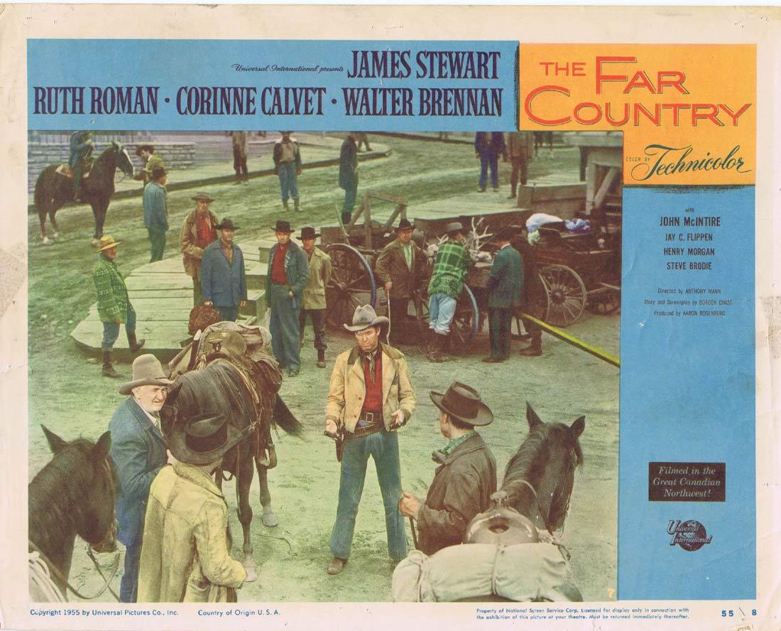 THE FAR COUNTRY Vintage Lobby Card 7 James Stewart Ruth Roman Corinne Calvet