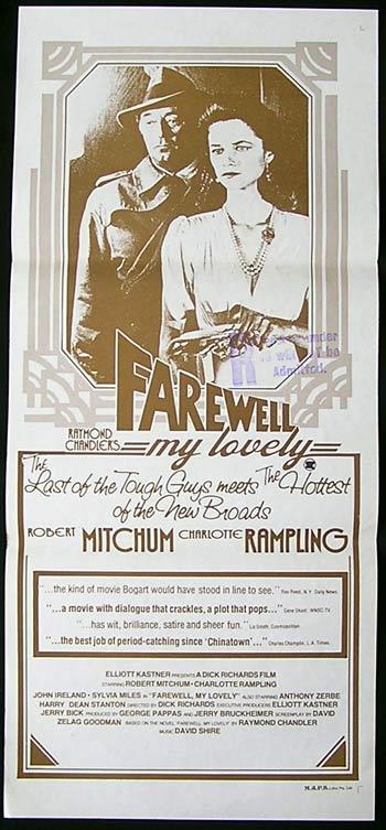 FAREWELL MY LOVELY Daybill Movie Poster Robert Mitchum Film Noir