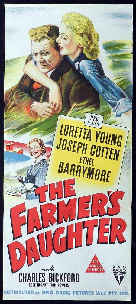 THE FARMERS DAUGHTER Original Daybill Movie Poster Loretta Young Joseph Cotten