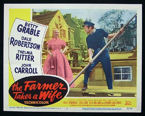 THE FARMER TAKES A WIFE 1952 Betty Grable Lobby Card 5