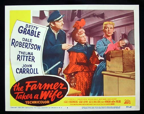 THE FARMER TAKES A WIFE 1952 Betty Grable Lobby Card 8