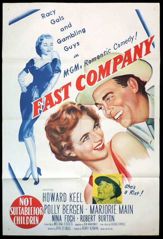 FAST COMPANY Original One sheet Movie Poster HOWARD KEEL Polly Bergen Gambling