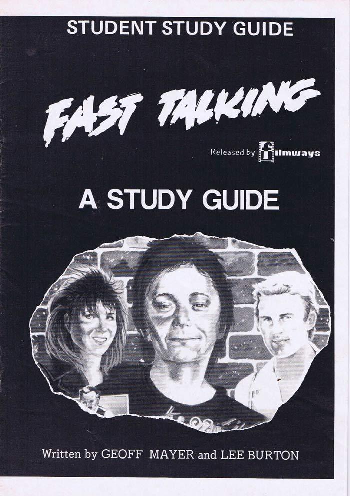 FAST TALKING Original Australian Movie Study Guide Rod Zuanic Steve Bisley