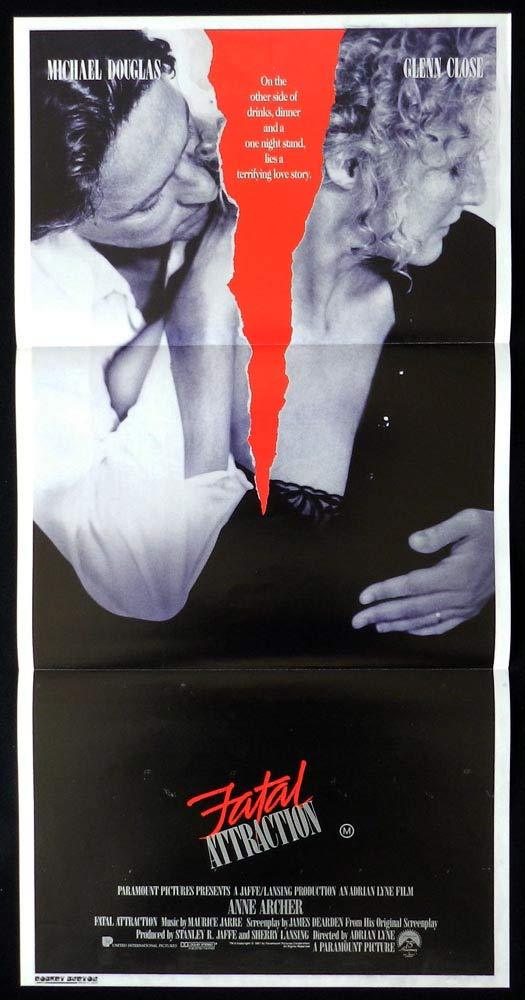 FATAL ATTRACTION Original Daybill Movie poster Michael Douglas Glenn Close