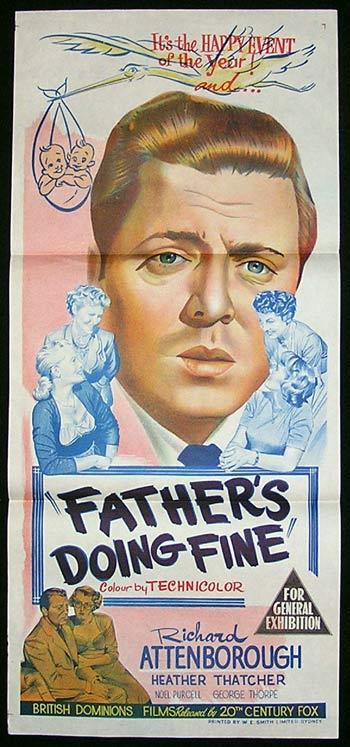 FATHER’S DOING FINE Daybill Movie Poster Alistair Sim John Mills