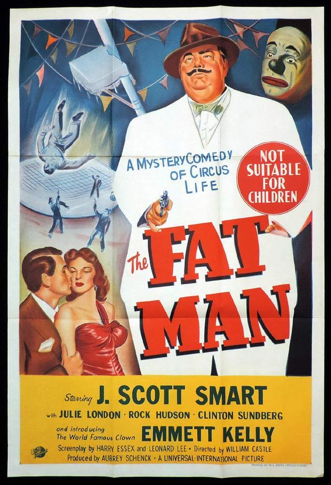 THE FAT MAN Original One sheet Movie Poster J.SCOTT SMART Rock Hudson Circus Clown