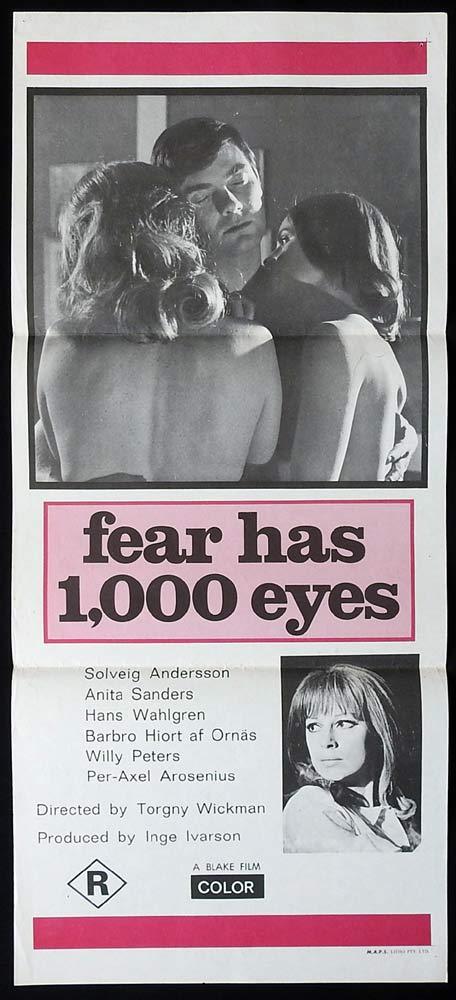 FEAR HAS 1000 EYES aka Sensuous Sorceress Original Daybill Movie Poster