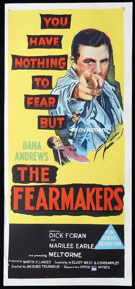 THE FEARMAKERS Original Daybill Movie Poster Dana Andrews Dick Foran