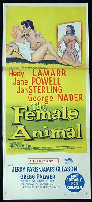 THE FEMALE ANIMAL Daybill Movie poster 1958 Hedy Lamarr