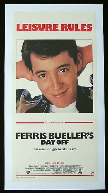 FERRIS BUELLER’S DAY OFF Movie Poster 1986 Linen backed daybill