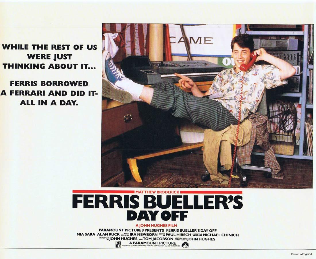 FERRIS BUELLER’S DAY OFF 1986 Broderick Lobby Card 4