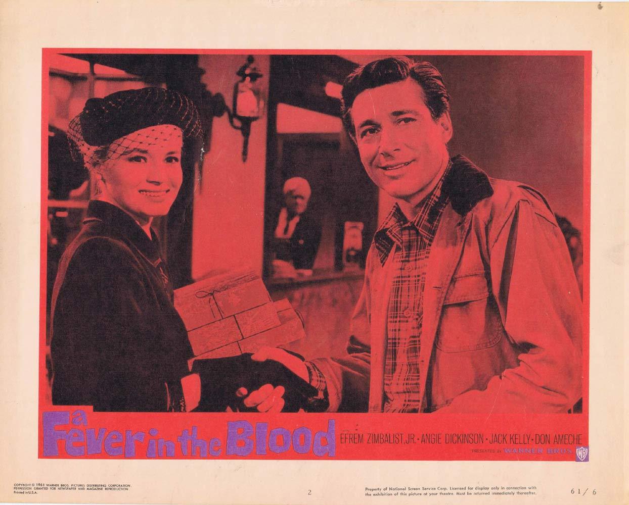A FEVER IN THE BLOOD Lobby Card 2 Efrem Zimbalist Jr Angie Dickinson
