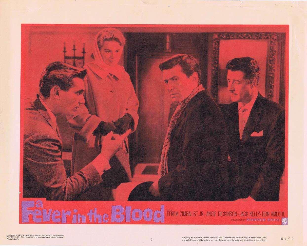 A FEVER IN THE BLOOD Lobby Card 3 Efrem Zimbalist Jr Angie Dickinson