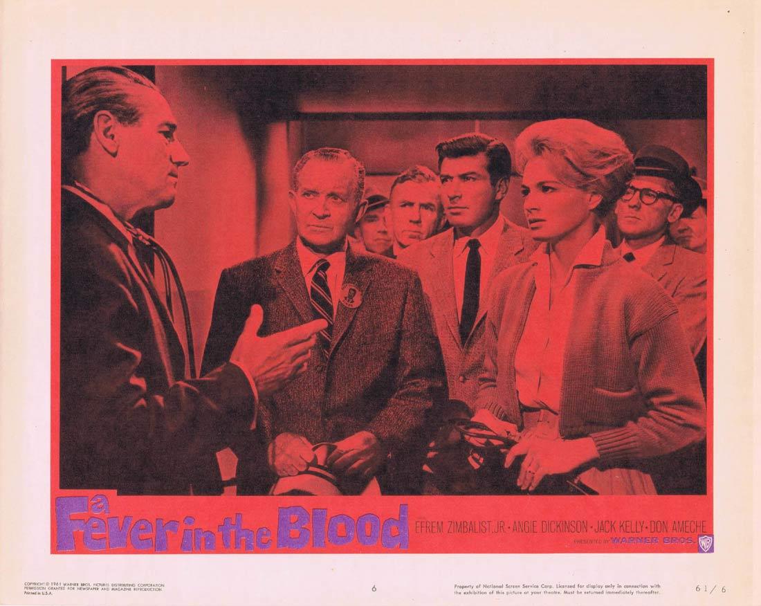 FEVER IN THE BLOOD Vintage Movie Lobby Card 6 Efram Zimbalist Jr Angie Dickinson Jack Kelly