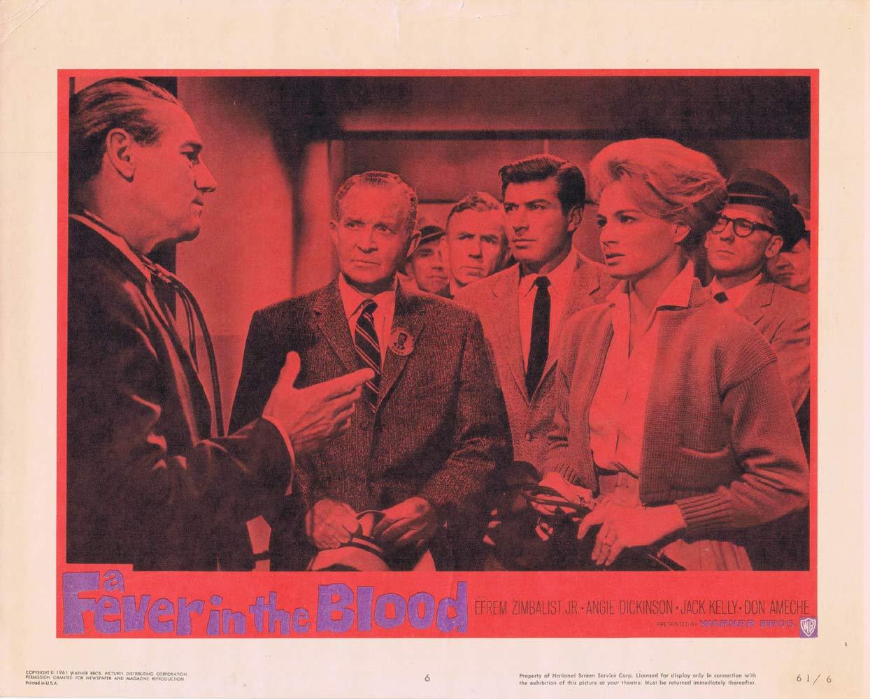 A FEVER IN THE BLOOD Lobby Card 6 Efrem Zimbalist Jr Angie Dickinson