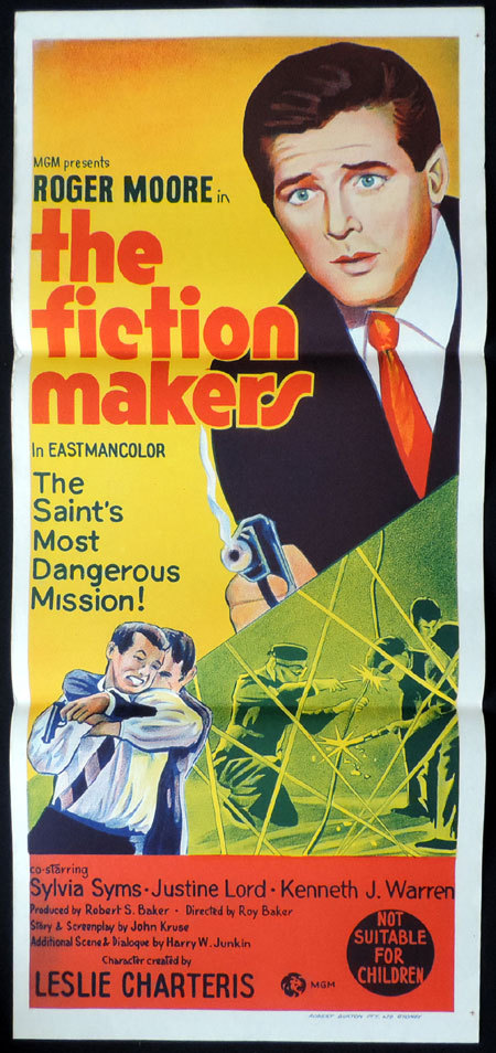 THE FICTION MAKERS Original Daybill Movie Poster ROGER MOORE as THE SAINT