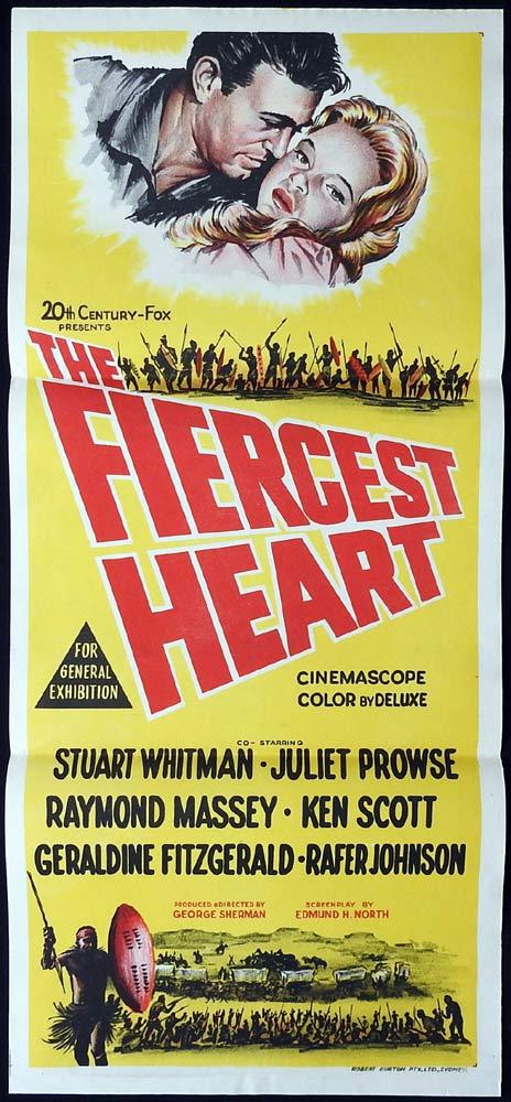 THE FIERCEST HEART Original Daybill Movie Poster Stuart Whitman South Africa Zulu