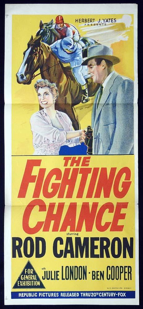 THE FIGHTING CHANCE Original Daybill Movie poster Rod Cameron Horseracing
