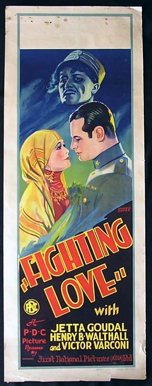 FIGHTING LOVE Long Daybill Movie poster 1927 SIlent cinema