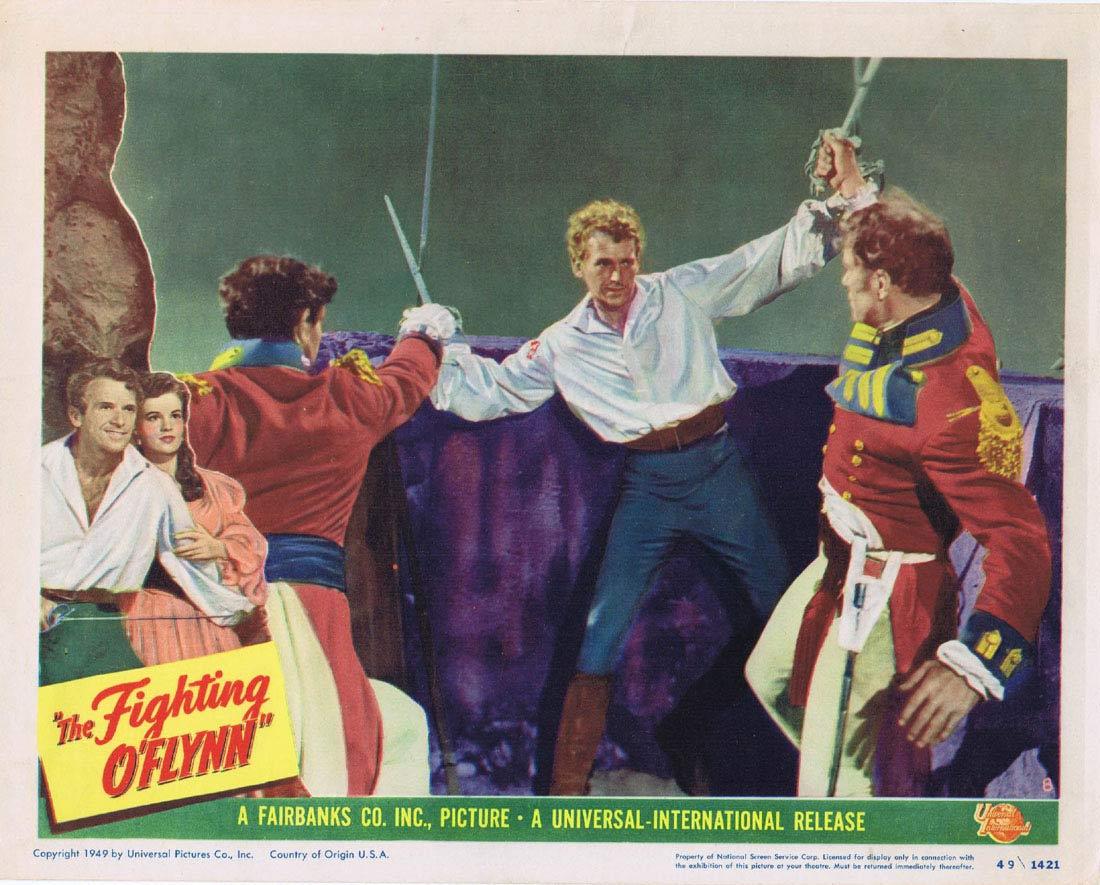 THE FIGHTING O’FLYNN Lobby Card 8 Douglas Fairbanks Jr. Helena Carter