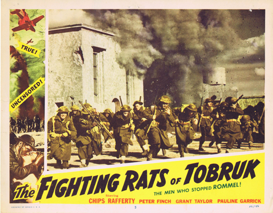 FIGHTING RATS OF TOBRUK 1952 Charles Chauvel Chips Rafferty US Lobby Card 5