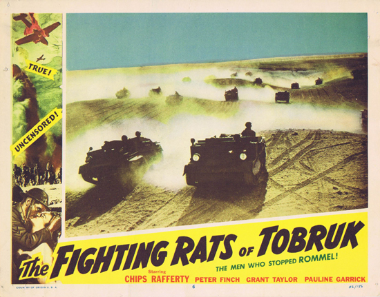 FIGHTING RATS OF TOBRUK 1952 Charles Chauvel Chips Rafferty US Lobby Card 6