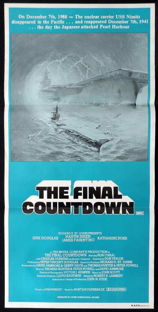 THE FINAL COUNTDOWN Original 80s Daybill Movie Poster Kirk Douglas