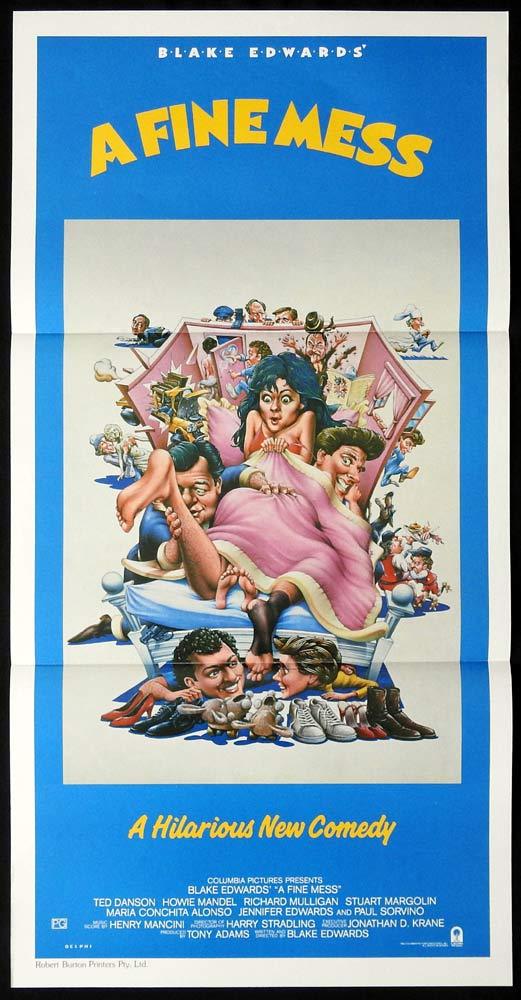 A FINE MESS Original Daybill Movie poster BLAKE EDWARDS Ted Danson Howie Mandel