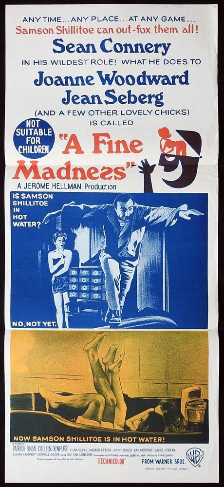A FINE MADNESS Original Daybill Movie poster Joanne Woodward Sean Connery
