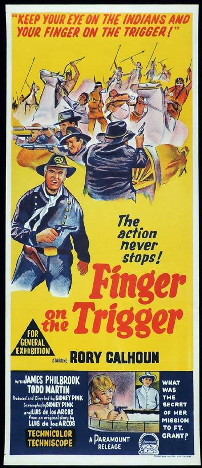 FINGER ON THE TRIGGER Original Daybill Movie Poster Rory Calhoun Western