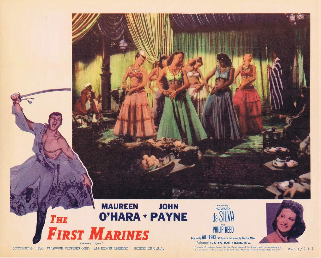 THE FIRST MARINES Original 1961r Lobby card 2 Maureen O’Hara