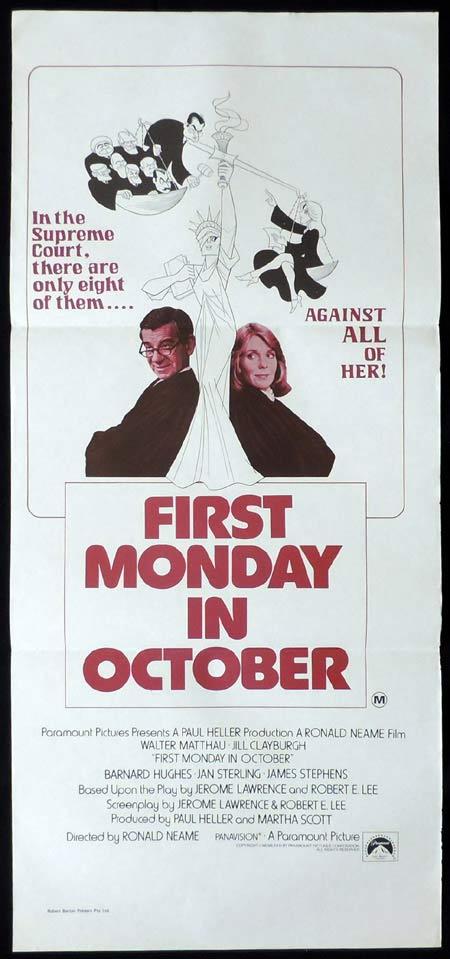 FIRST MONDAY IN OCTOBER Original Daybill Movie Poster Walter Matthau