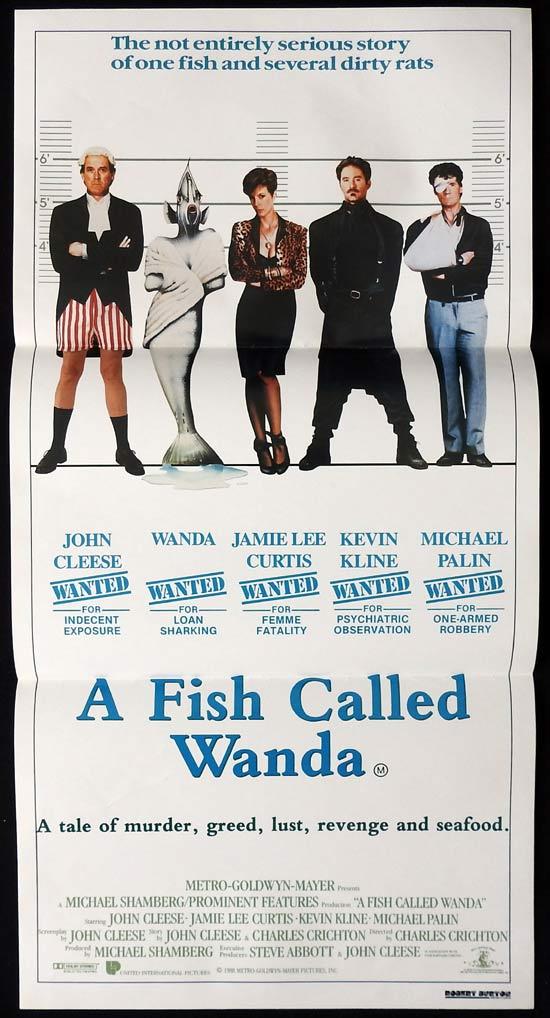 A FISH CALLED WANDA Original Daybill Movie poster John Cleese Jamie Lee Curtis