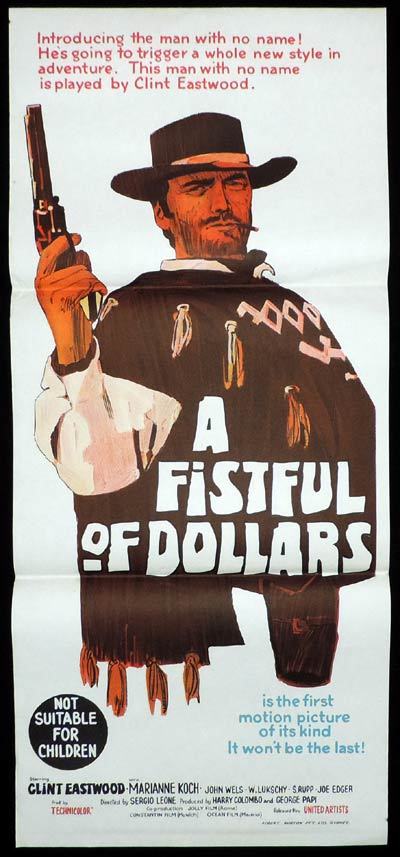 A FISTFUL OF DOLLARS Daybill Movie Poster Clint Eastwood