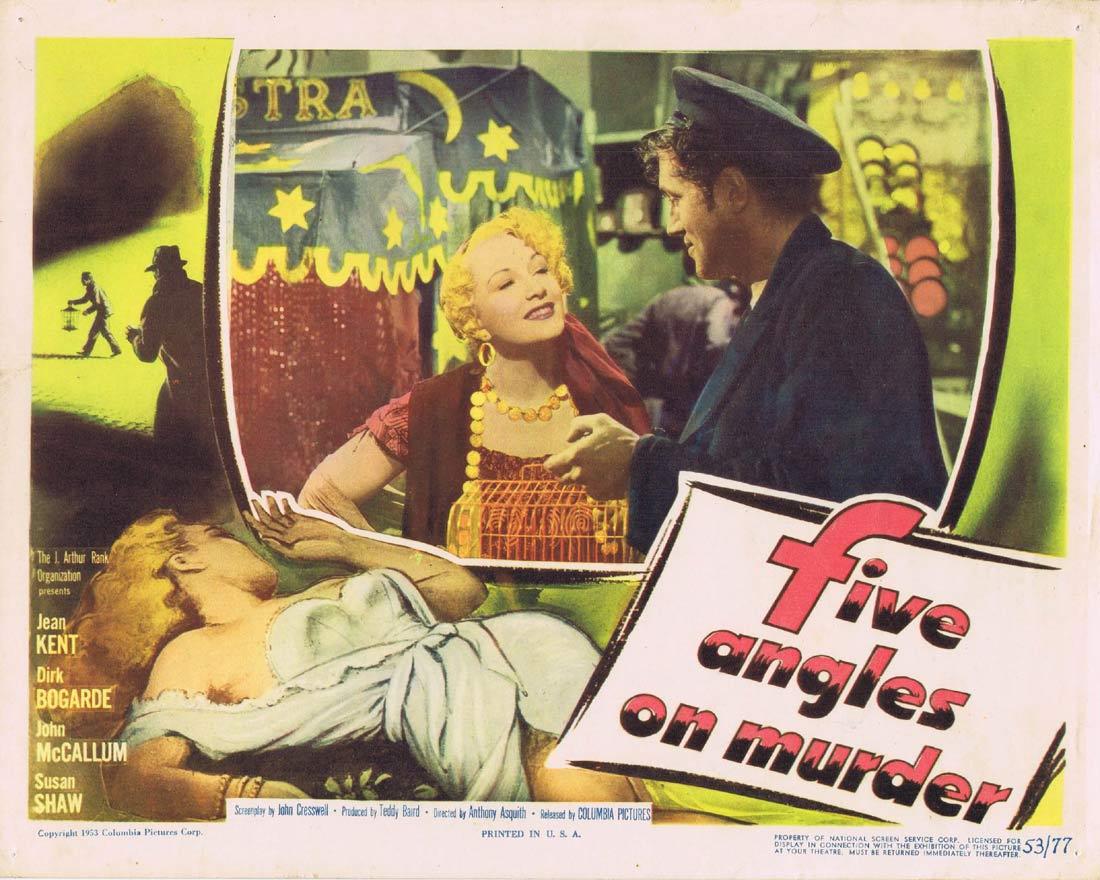 FIVE ANGLES ON MURDER Lobby card 6 Film Noir 1950 Dirk Bogarde Jean Kent
