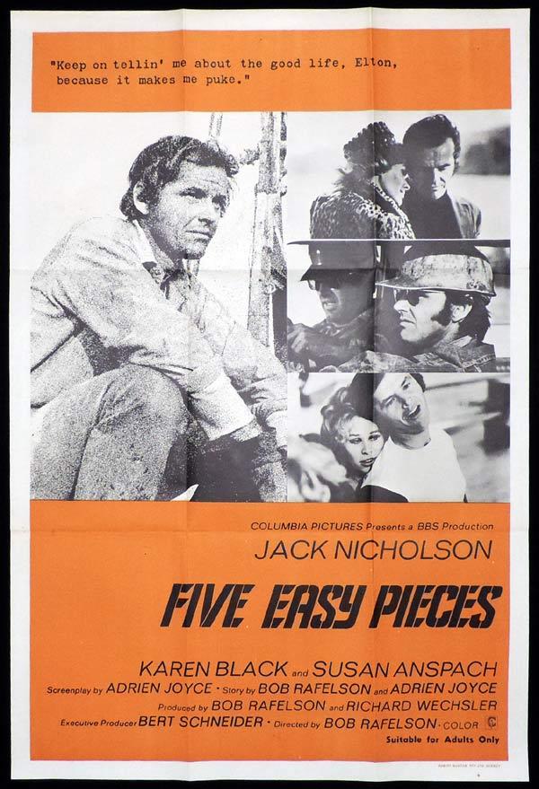 FIVE EASY PIECES One Sheet Movie Poster Jack Nicholson