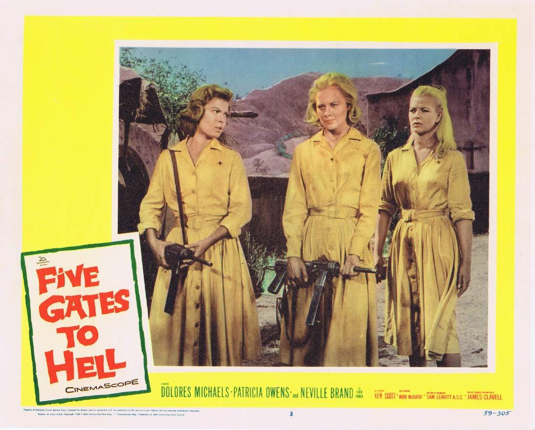 FIVE GATES TO HELL Lobby card 3 Dolores Michaels Patricia Owens