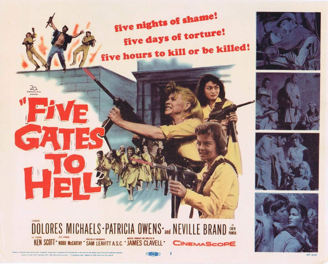 FIVE GATES TO HELL Title Lobby card Dolores Michaels Patricia Owens