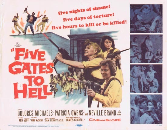 FIVE GATES TO HELL Title Lobby card 1959 Dolores Michaels Patricia Owens Neville Brand